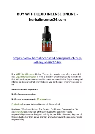 BUY WTF LIQUID INCENSE ONLINE