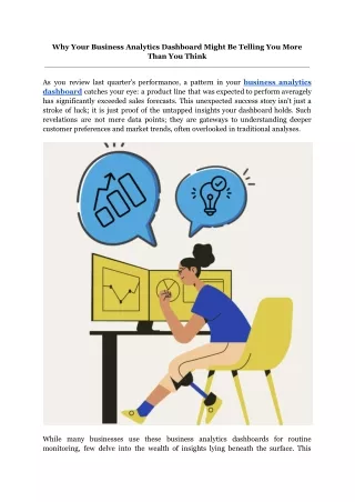 Why Your Business Analytics Dashboard Might Be Telling You More Than You Think