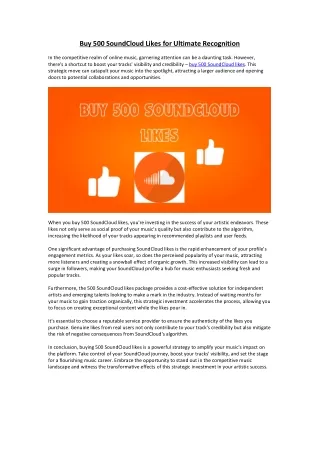 Buy 500 SoundCloud Likes for Ultimate Recognition