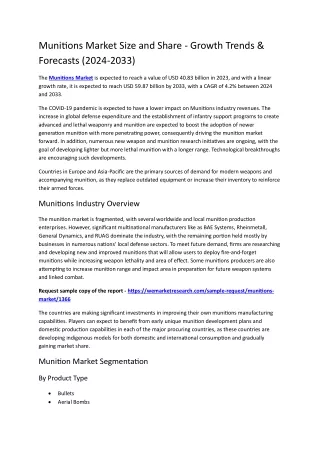 Munitions Market Size and Share