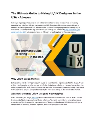 The Ultimate Guide to Hiring UI UX Designers in USA