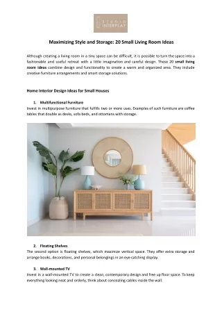 Maximizing Style and Storage: 20 Small Living Room Ideas - Studio Interplay