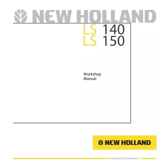 New Holland LS140 Skid Steer Loader Service Repair Manual