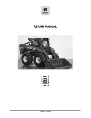 New Holland LS185.B SKID STEER LOADER Service Repair Manual 1