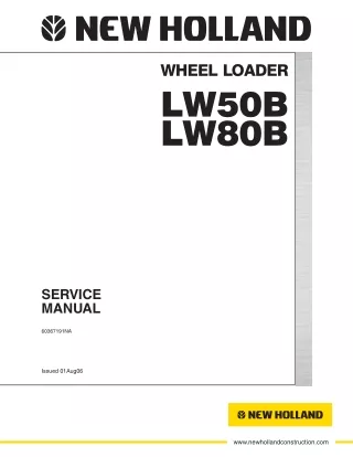 New Holland LW80B Wheel Loader Service Repair Manual