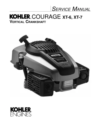 Kohler Courage Xt-6 Vertical Crankshaft Engine Service Repair Manual 1