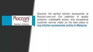 Buy Kitchen Accessories Online In Malaysia  Rocconi.com.my