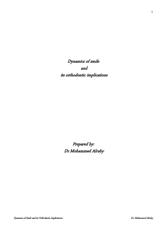 Dynamics of smile and Orthodontic Implication