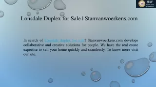 Lonsdale Duplex for Sale Stanvanwoerkens.com