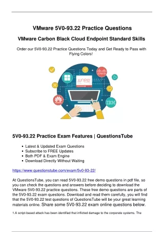 (February 2024) New 5V0-93.22 Exam Questions - Right Way to Pass Your Exam