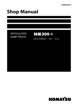 Komatsu HM300-3 Articulated Dump Truck Service Repair Manual