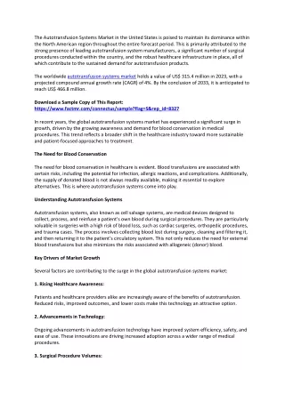Autotransfusion Systems Market: Size, Growth, Share, Trends, Forecast 2033