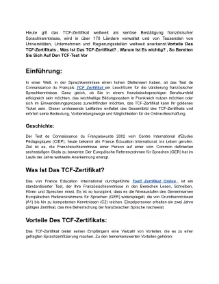 Wie kaufe Ich Das TCF-Zertifikat Online_