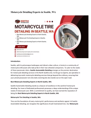 Motarcycle Detailing Experts in Seattle