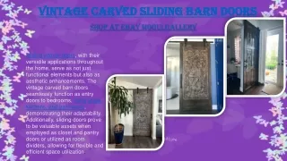 Vintage Carved Sliding Barn Doors