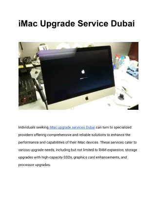 iMac Upgrade Service Dubai