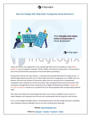 How Do Google Ads Help Solar Companies Grow Business