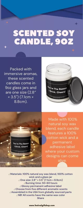 Scented Soy Candle, 9oz