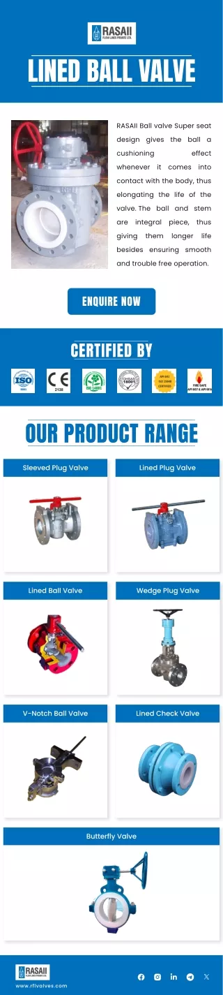 RFL LINED PLUG VALVE MANUFACTURER AND EXPORTER