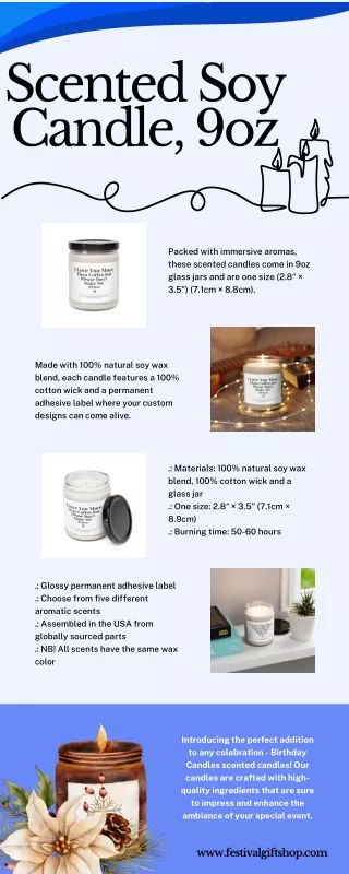 Scented Soy Candle, 9oz