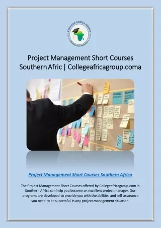 Project Management Short Courses Southern Afric