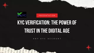 KYC Verification: A Powerful Tool for Building Trust | Any KYC Account