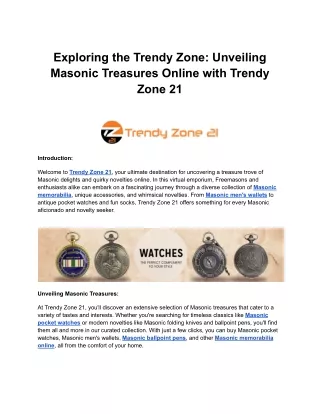 Exploring the Trendy Zone_ Unveiling Masonic Treasures Online with Trendy Zone 21