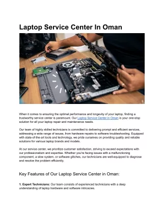 Laptop Service Center In Oman