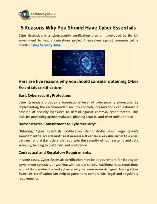 5 Reasons Why You Should Have Cyber Essentials