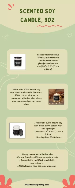Scented Soy Candle, 9oz