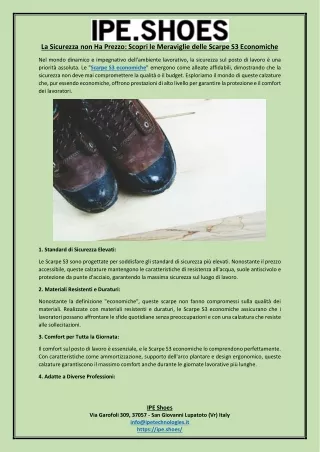 La Sicurezza non Ha Prezzo Scopri le Meraviglie delle Scarpe S3 Economiche