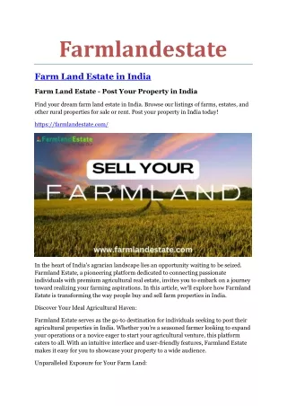 agricultural land for sale