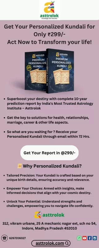 Unlock Your Destiny with Personalized Kundali - Just ₹299!