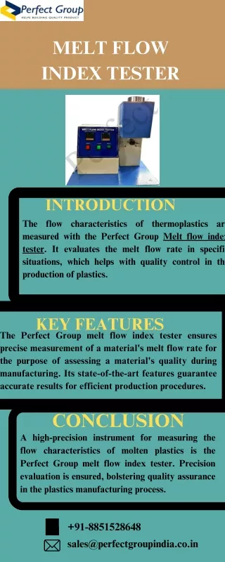 Melt Flow Index Tester