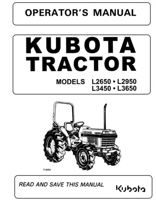 Kubota L2650 Tractor Operator manual