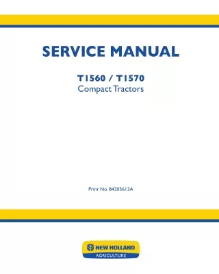 New Holland T1570 Tractor Service Repair Manual