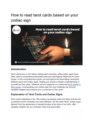 How to read tarot cards based on your zodiac sign