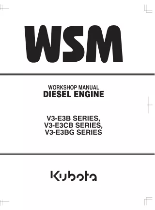 Kubota V3-E3B SERIES Diesel Engine Service Repair Manual