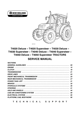 New Holland T4040 Deluxe Tractor Service Repair Manual