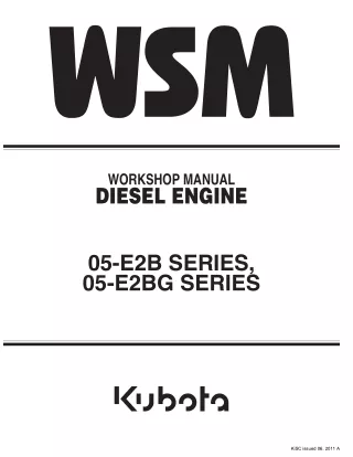 Kubota V1505-T-E2B Diesel Engine Service Repair Manual