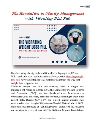 The Revolution in Obesity Management with Vibrating Diet Pills