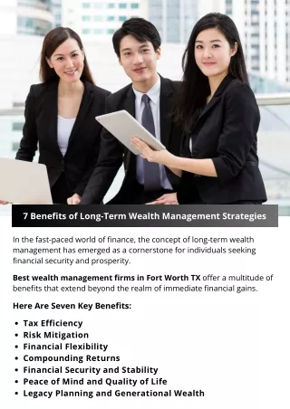 7 Benefits of Long-Term Wealth Management Strategies