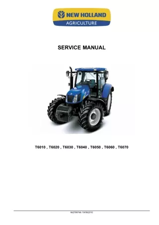 New Holland T6020 Tractor Service Repair Manual