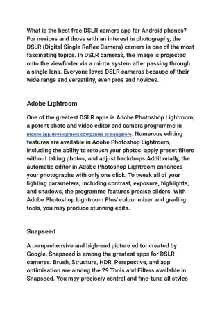 What is the best free DSLR camera app for Android phones_