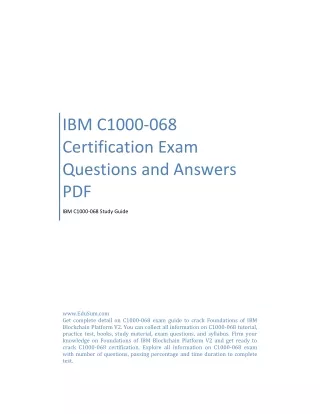 IBM C1000-068 Certification Exam Questions and Answers PDF