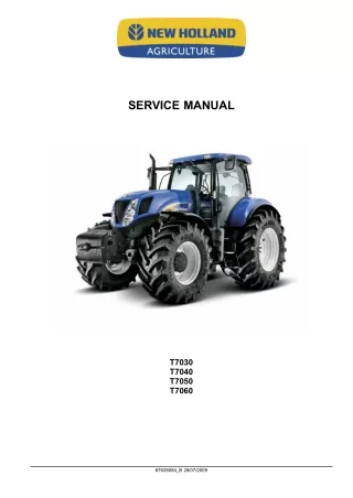 New Holland T7030 Tractor Service Repair Manual