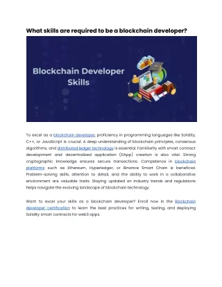 What skills are required to be a blockchain developer_
