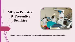 MDS in Pediatric & Preventive Dentistry
