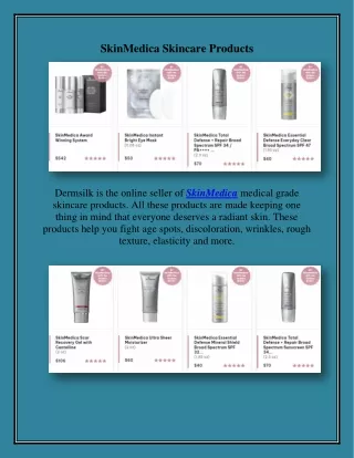 SkinMedica Skincare Products, dermsilk