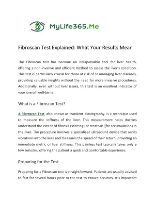 Fibroscan Test Explained- What Your Results Mean - MyLife365.Me
